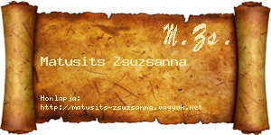 Matusits Zsuzsanna névjegykártya